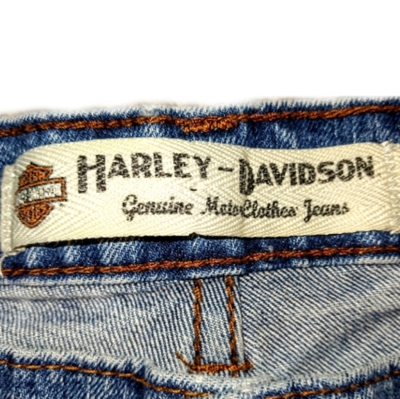 Harley Davidson :: Y2K Women's HD Straight Leg High Rise Jeans Size 10 Long - Picture 9 of 10